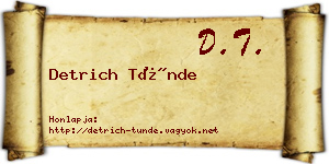 Detrich Tünde névjegykártya